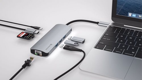 Swissten USB-C HUB 8-IN-1 (USB-C PD, HDMI 4K, LAN RJ45, 3x USB 3.0, SD, MICRO SD)