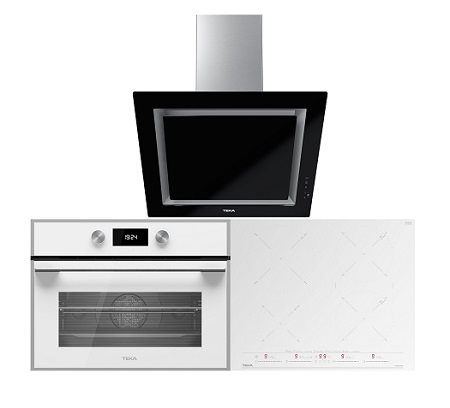 Set trouba, varná deska a digestoř TEKA HLC 844 C White + TEKA IZC 64630 U-White + TEKA DLV 68660 U-Black