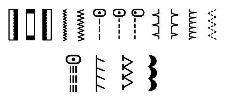 17 kinds of stitch Standarndní a dekorativní