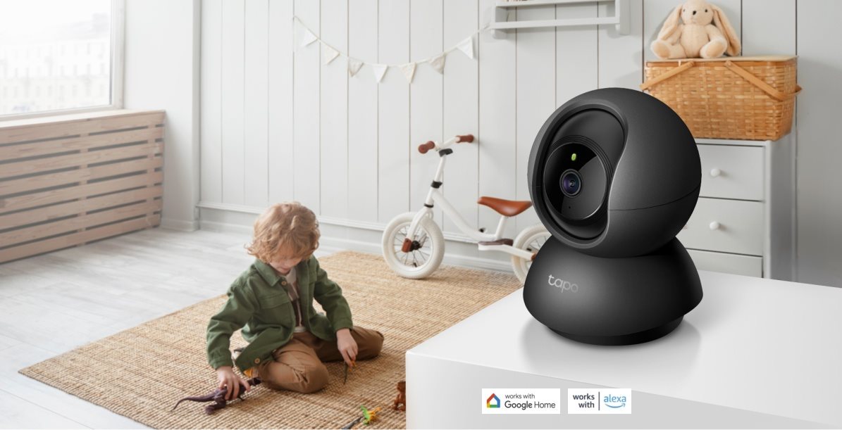 TP-Link Tapo 2K Pan/Tilt Indoor Security Camera, works w/ Alexa & Google  Home , Black (Tapo C211)