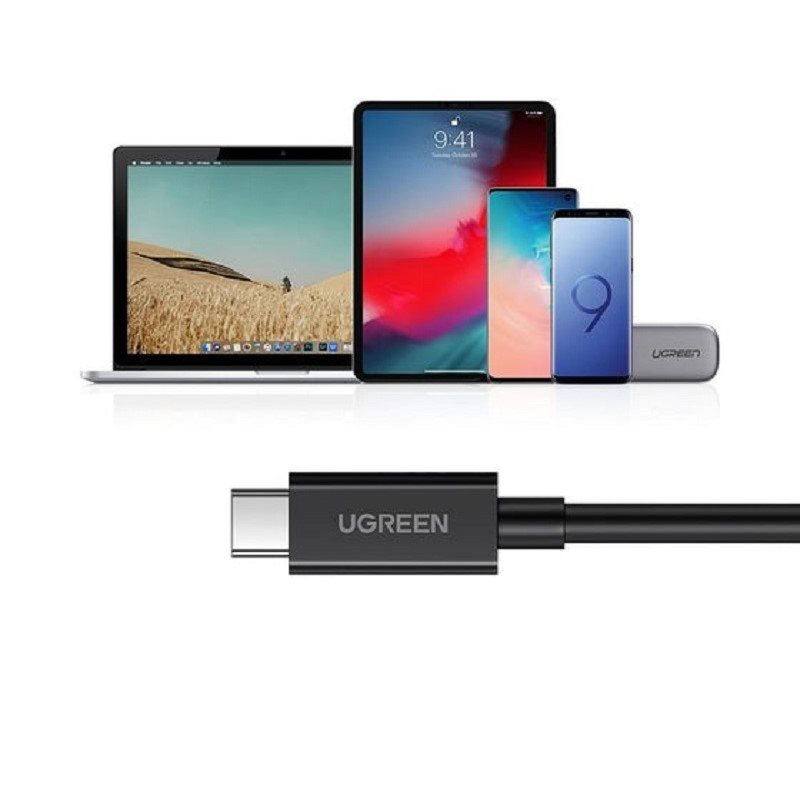 Dátový kábel UGREEN USB4 Type C Male to Type C Male 5A Cable 0.8 m Black