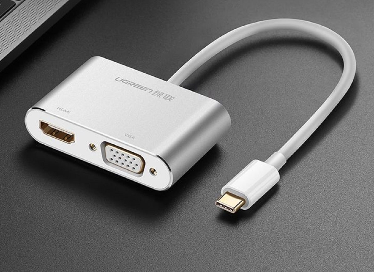 UGREEN USB-C to HDMI + VGA Adapter with PD Space Gray