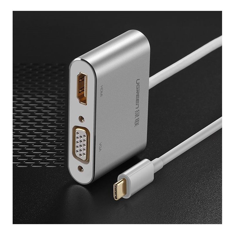 UGREEN USB-C to HDMI + VGA Adapter with PD Space Gray