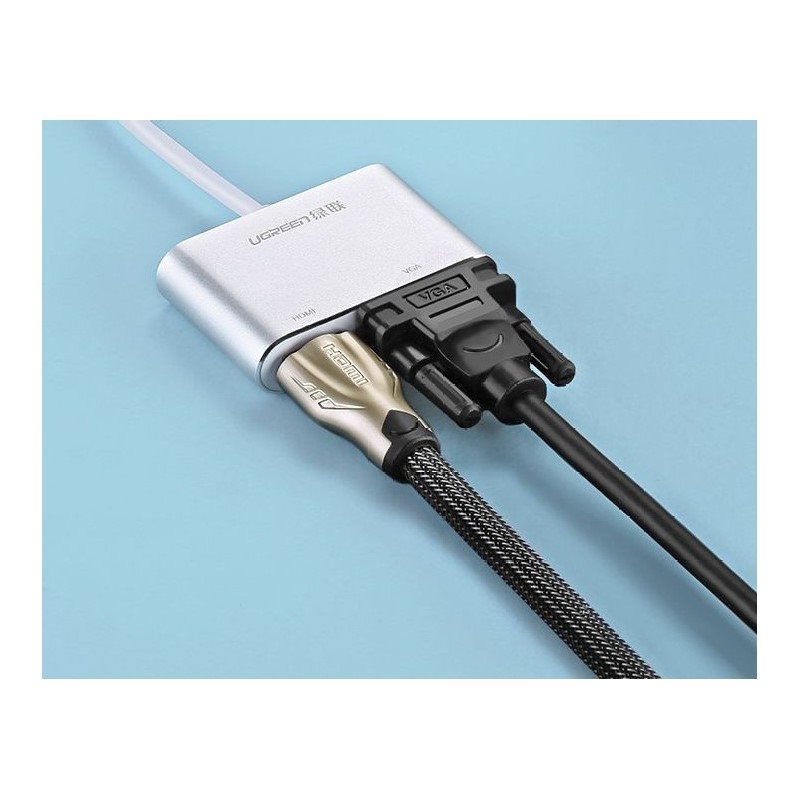 UGREEN USB-C to HDMI + VGA Adapter with PD Space Gray
