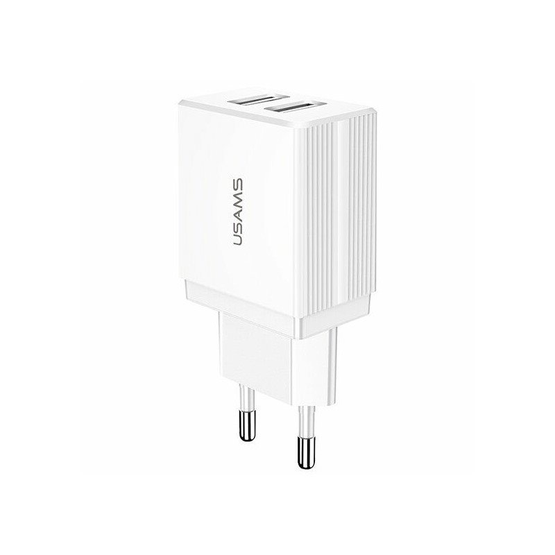 USAMS US-CC090 T24 Dual USB Travel Charger 10.5W white USAMS US-CC090 T24 Dual USB Travel Charger 10.5W white