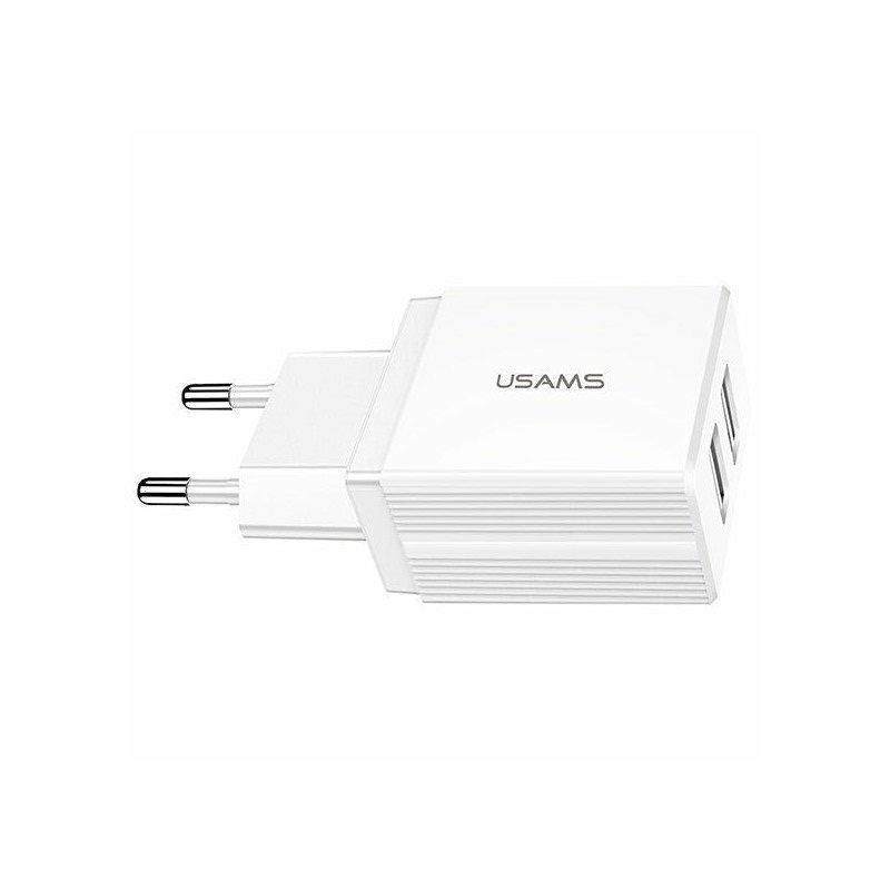 USAMS US-CC090 T24 Dual USB Travel Charger 10.5W white USAMS US-CC090 T24 Dual USB Travel Charger 10.5W white