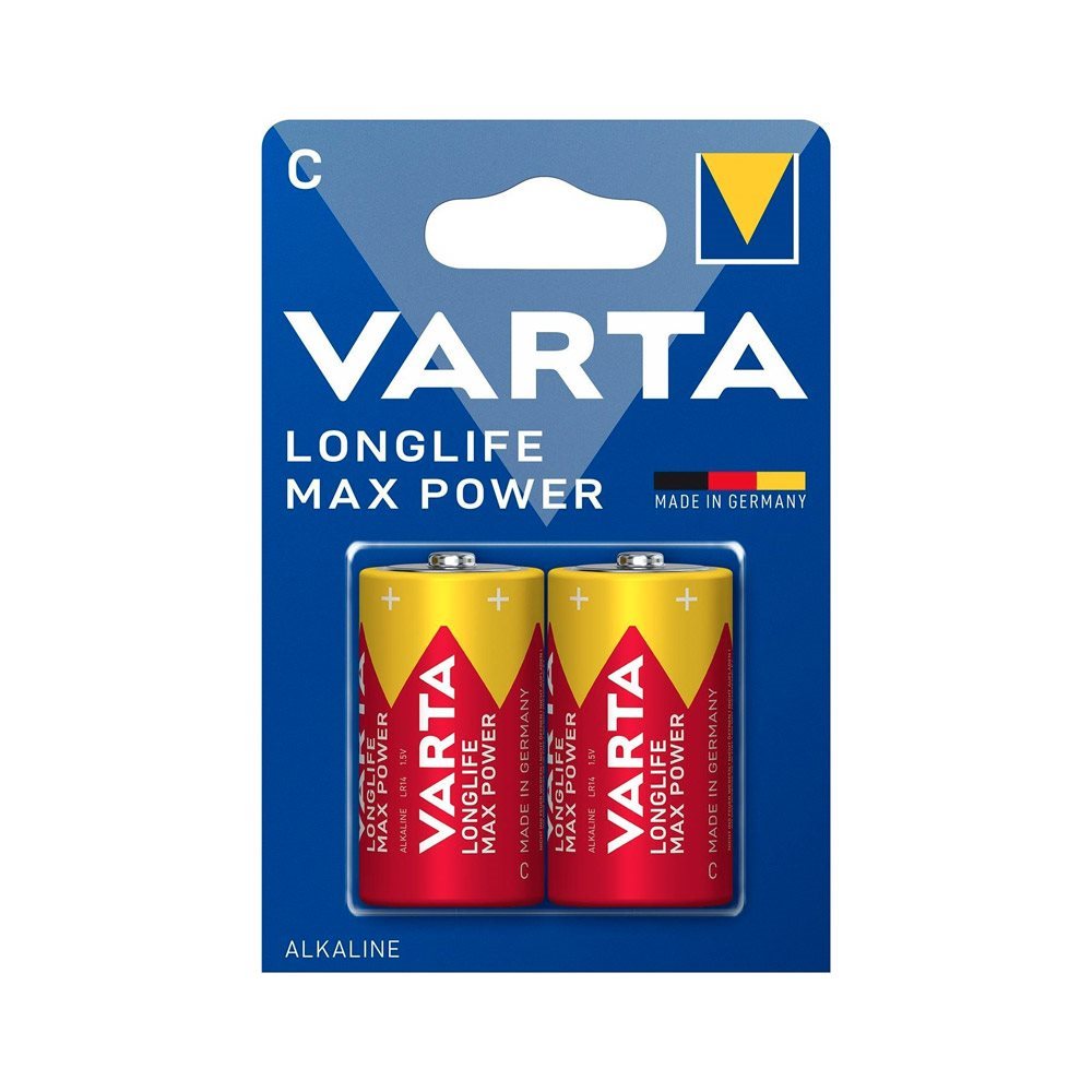 Tužková baterka typu C batéria VARTA Longlife Max Power (2 ks v balení)