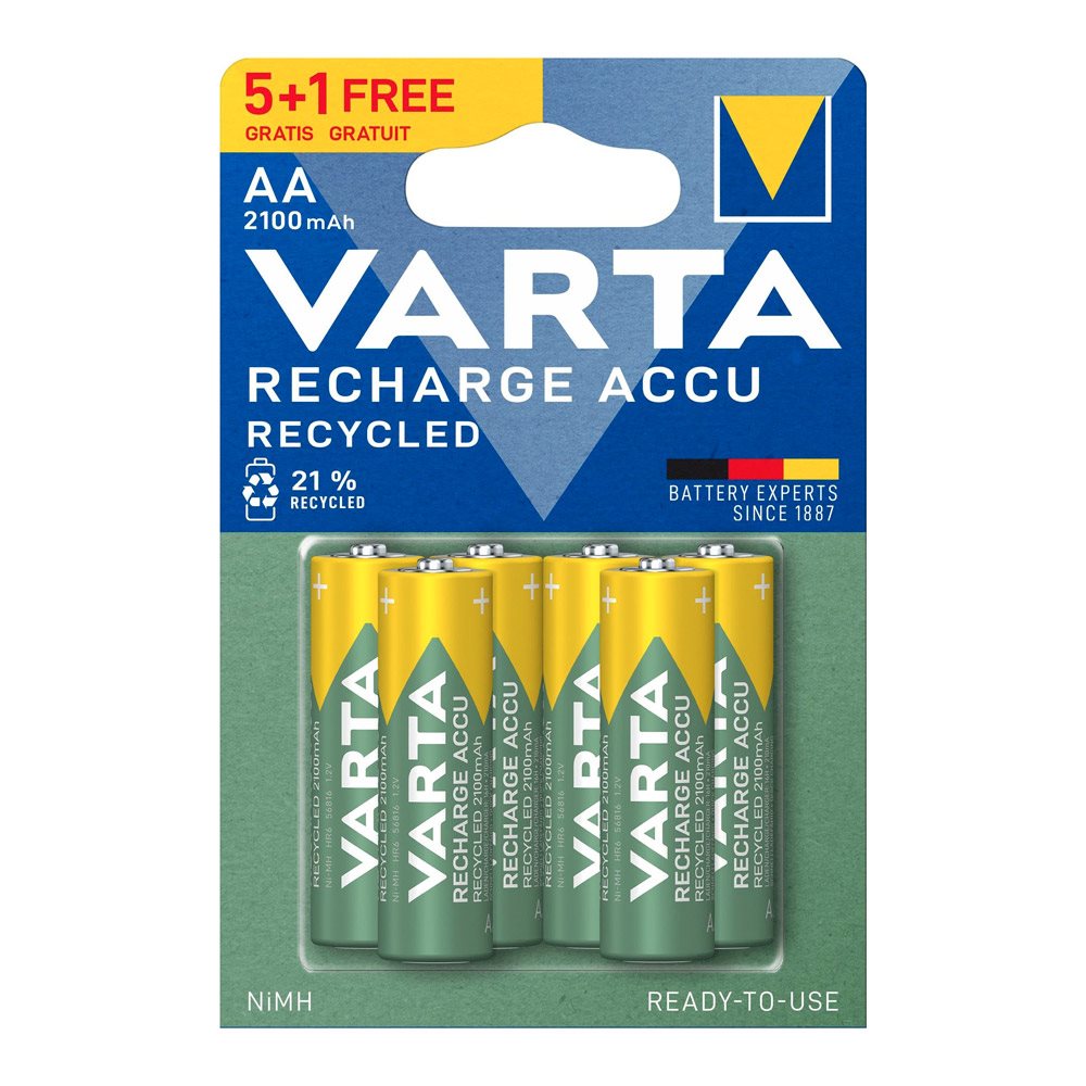 Batéria nabíjacia VARTA Recharge Accu Recycled AA 2 100 mAh