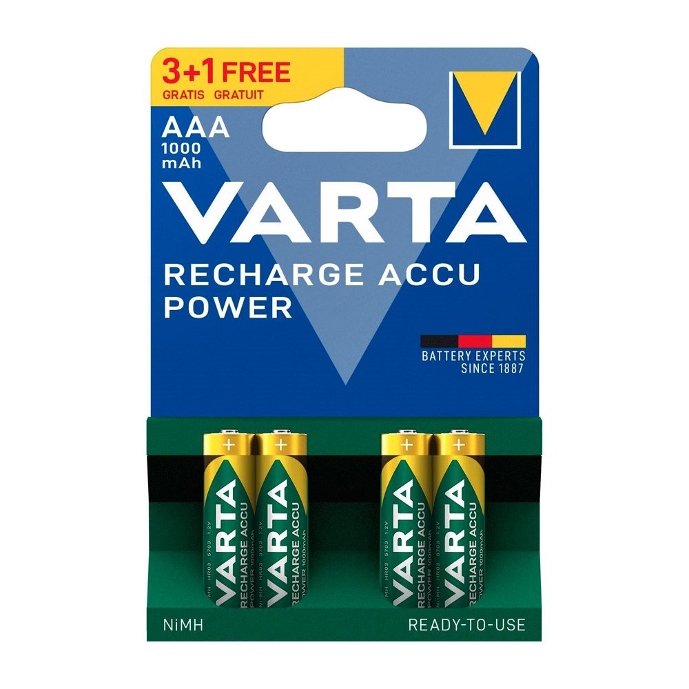 VARTA Wiederaufladbare Batterie Accu Power AAA 1000 mAh