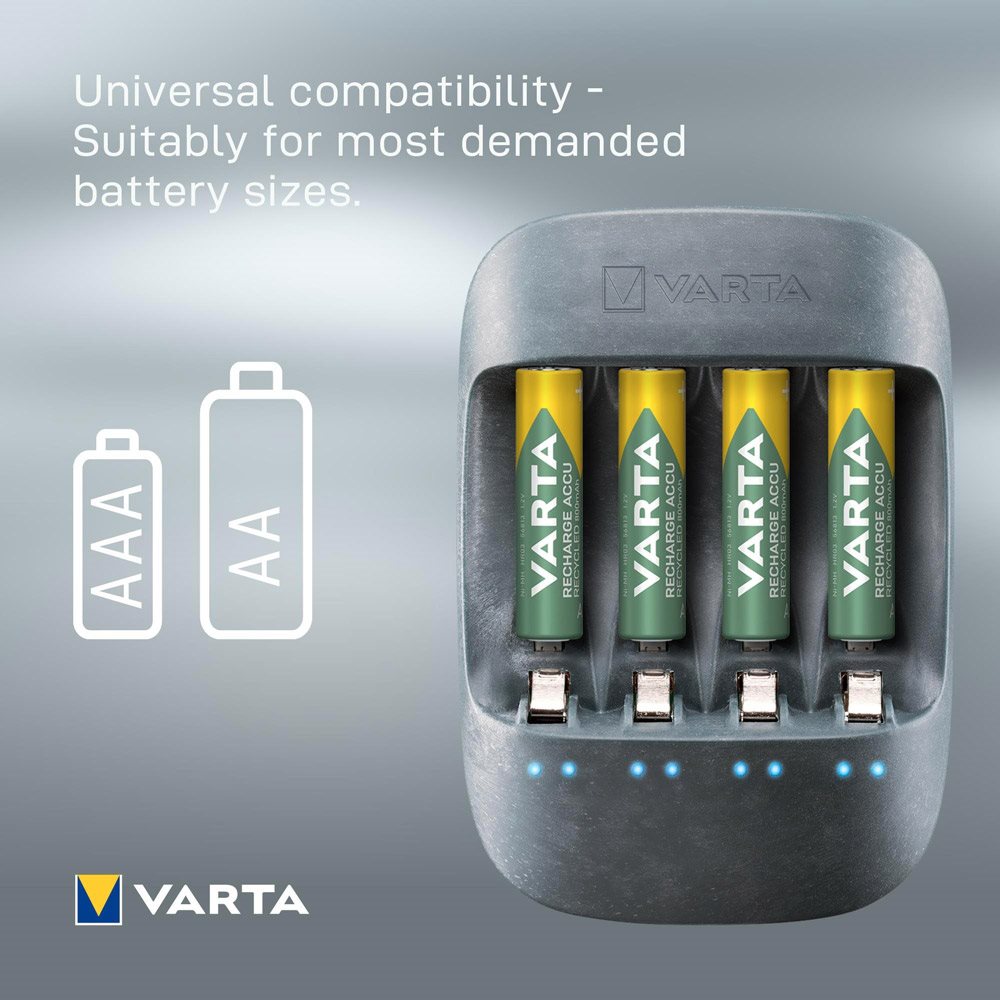 VARTA Eco Charger + VARTA Recharge Accu Recycled Battery