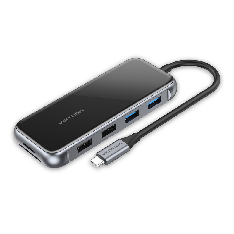 Vention USB-C to HDMI / VGA / 2x USB3.0 / 2x USB2.0 / RJ45 / TF / SD / PD Docking Station 0.15M Gray