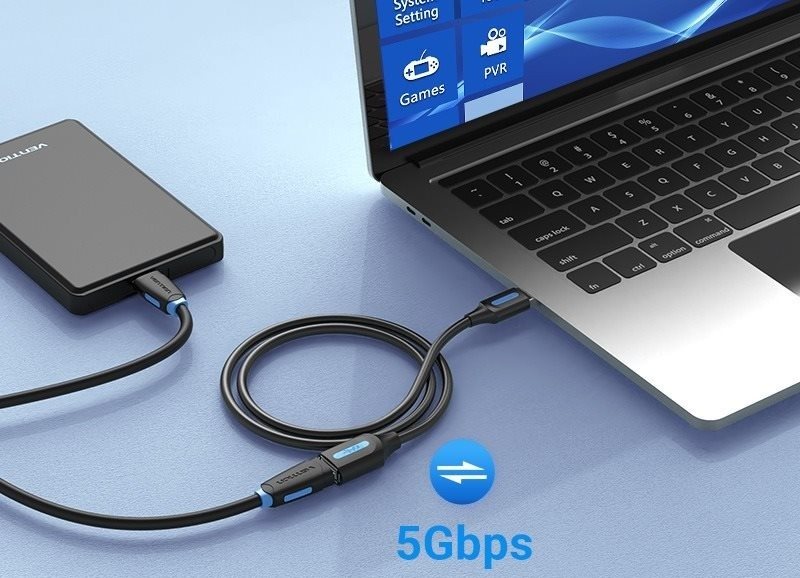 Dátový kábel Vention USB 3.0 Male to Female Extension Cable 5 m Black