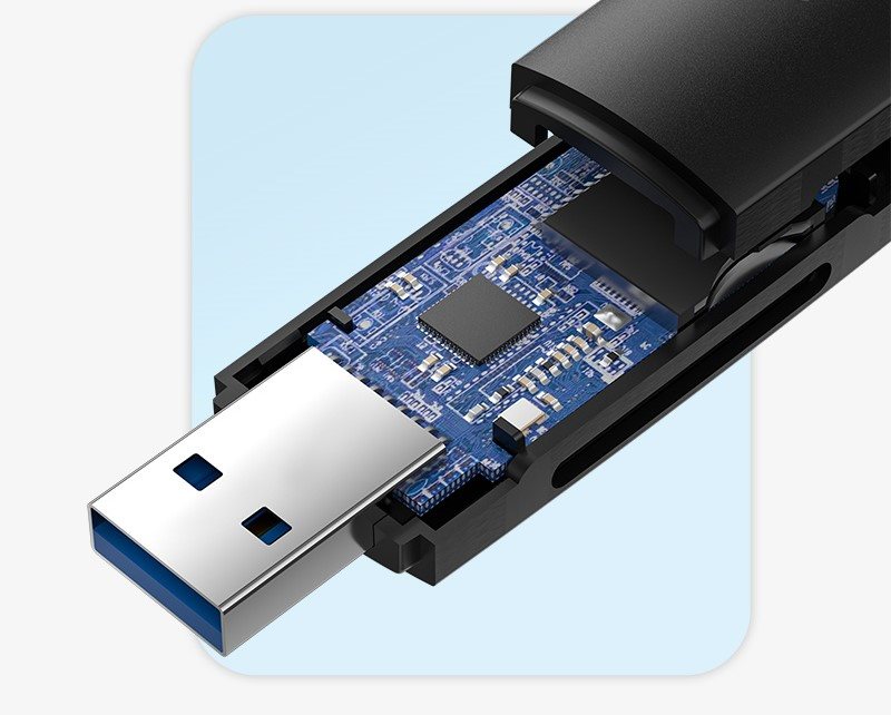 Vetion 2-in-1 USB 3.0 A+C Card Reader(SD+TF) Black Dual Drive Letter