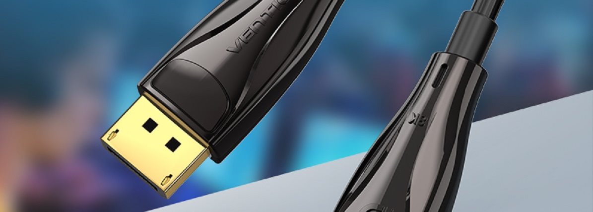 Vention Optical DP 1.4 (Display Port) Cable 8K 30M Black Zinc Alloy Type