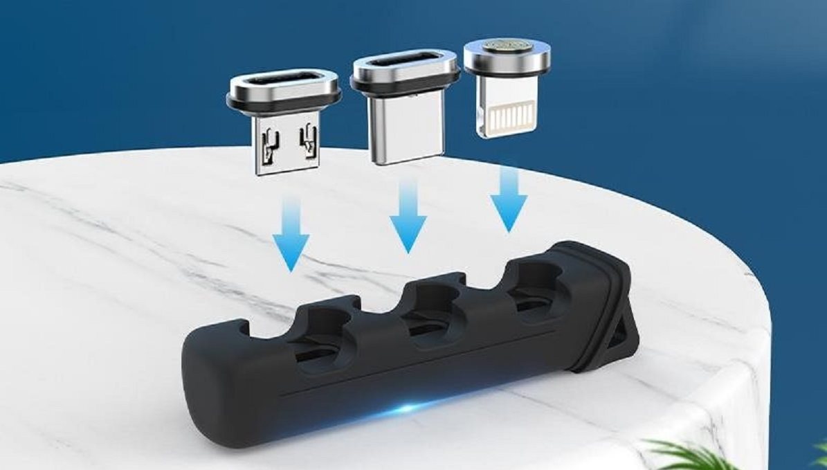 Vention 3-slot Magnetic Connector Storage Case Black