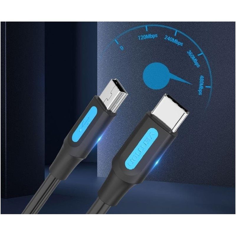 Vention USB-C 2.0 zu Mini USB 2A Kabel 0.5M Schwarz