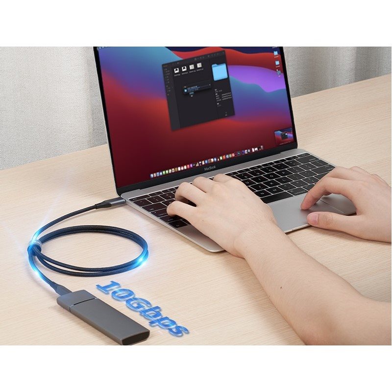 Vention USB-C 3.1 Gen2 100W 10Gbps Cable 1M Gray Aluminum Alloy Type