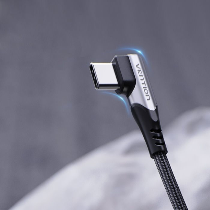 Vention Typ-C (USB-C) 90° <-> USB 2.0 Baumwollkabel Vention Typ-C (USB-C) 90° <-> USB 2.0 Baumwollkabel