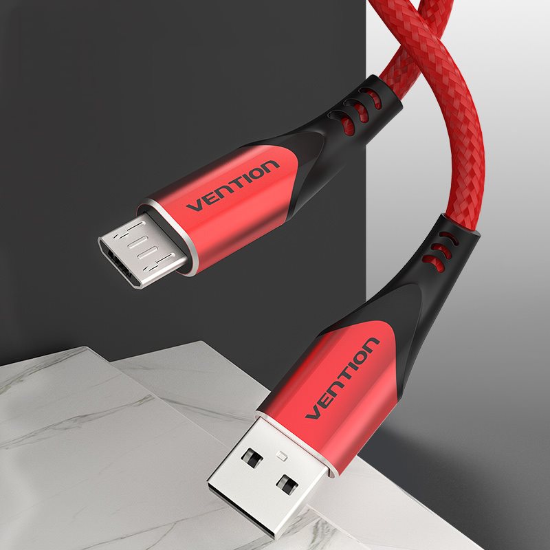 Кабель Vention Luxury USB 2.0 -> microUSB 3A Красный