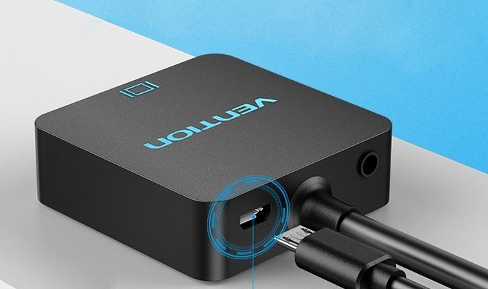 Vention HDMI to VGA Converter adapter with Female Micro USB and Audio Port