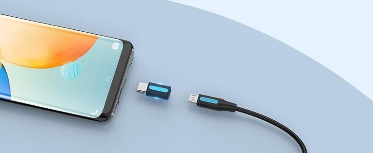 Vention USB-C (M) auf Micro USB 2.0 (F) OTG Adapter Schwarz PVC Typ