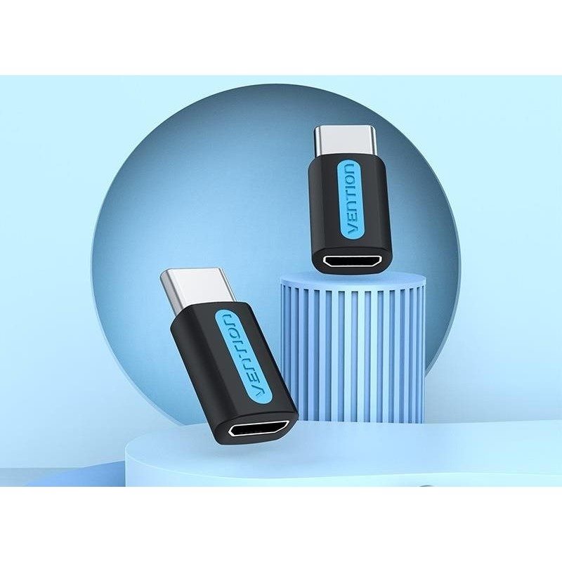 Vention USB-C (M) auf Micro USB 2.0 (F) OTG Adapter Schwarz PVC Typ