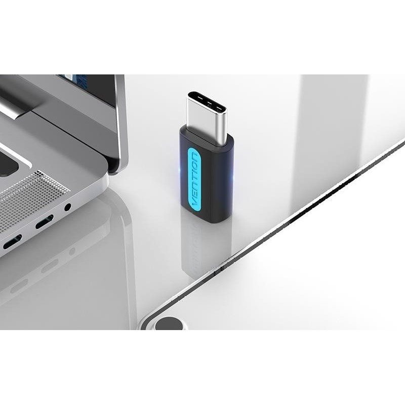 Vention USB-C (M) auf Micro USB 2.0 (F) OTG Adapter Schwarz PVC Typ