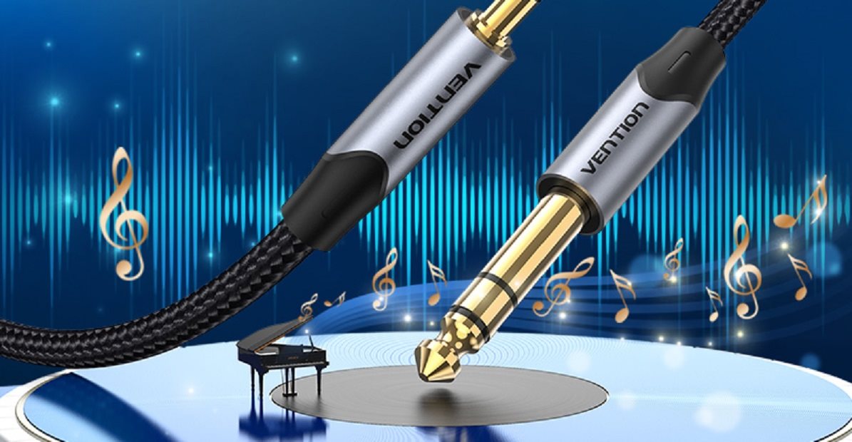 Vention Cotton Braided TRS 3.5mm Male to 6.5mm Male Audio Cable 3M Gray Aluminium Alloy Type Vention Cotton Braided TRS 3.5mm Male to 6.5mm Male Audio Cable 3M Gray Aluminium Alloy Type