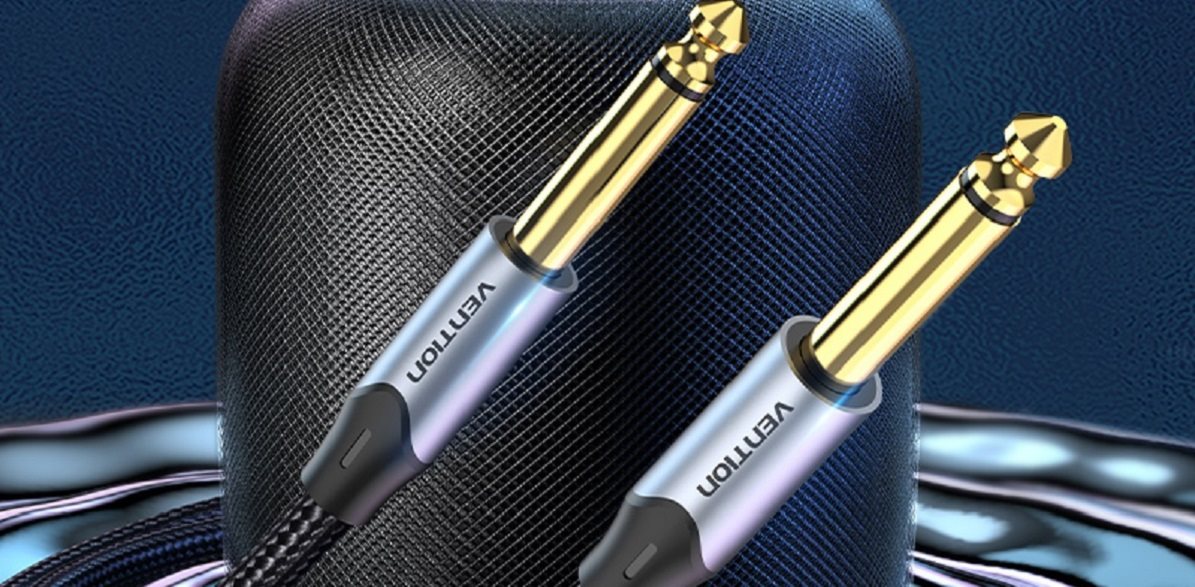 Vention Baumwolle geflochtene 6,5 mm männlich zu männlich Audio-Kabel 10M grau Aluminium-Legierung Typ