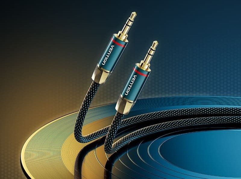 Audio kábel Vention Cotton Braided 3.5mm Male to Male Audio Cable 1M Green Copper Type