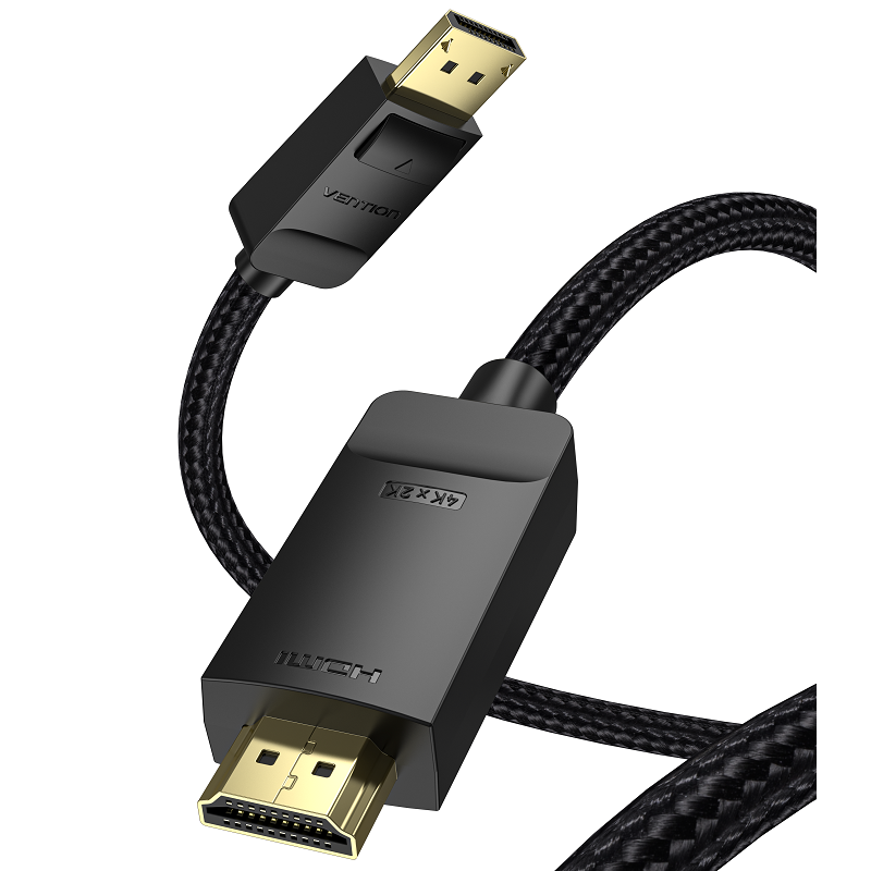 Vention Cotton Braided 4K DP (DisplayPort) to HDMI Cable 5M Black