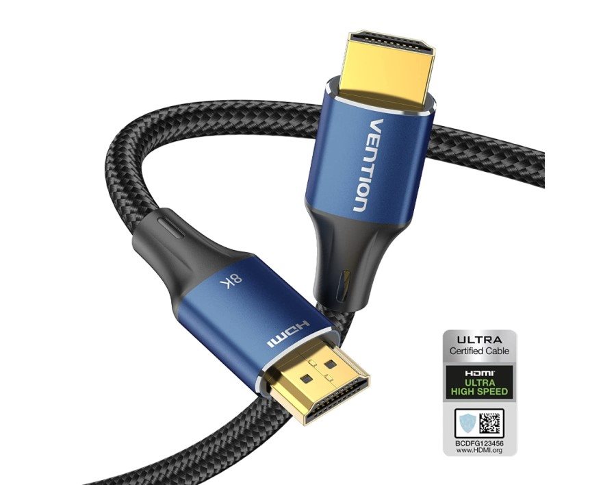 Vention Cotton Braided HDMI-A Male to Male HD Cable 8K 5m Blue Aluminium Alloy Type video cable Vention Cotton Braided HDMI-A Male to Male HD Cable 8K 5m Blue Aluminium Alloy Type video cable