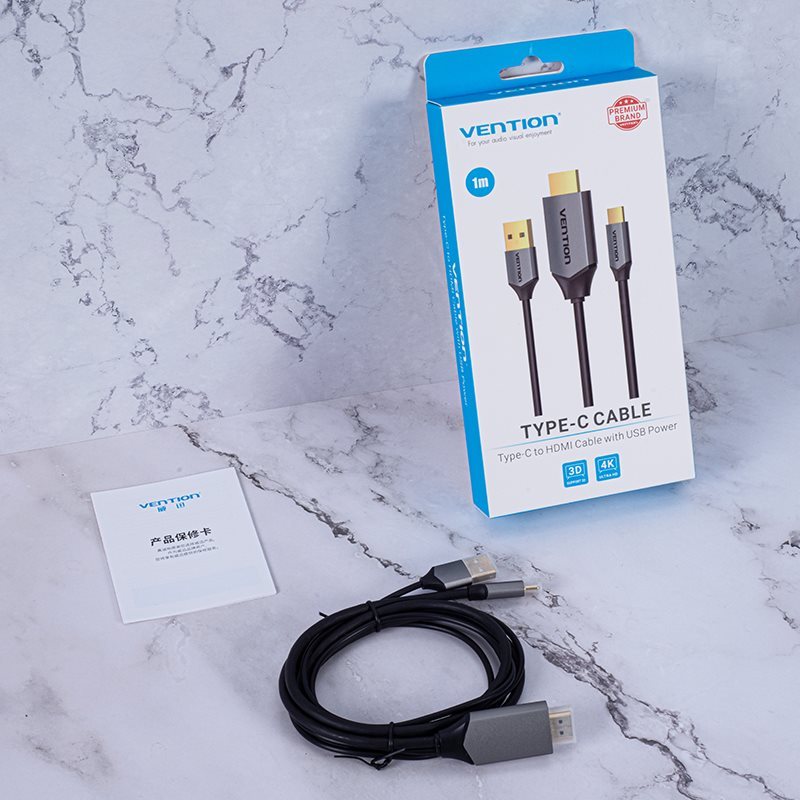Vention Type-C (USB-C) To HDMI Cable with USB Power Supply