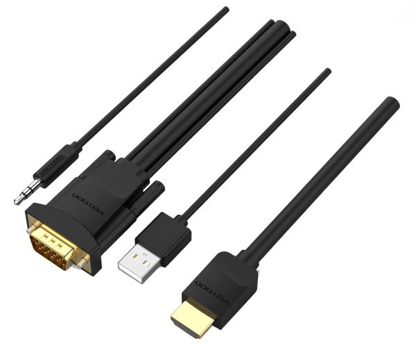 Vention HDMI to VGA Cable with Audio Output & USB Power Supply