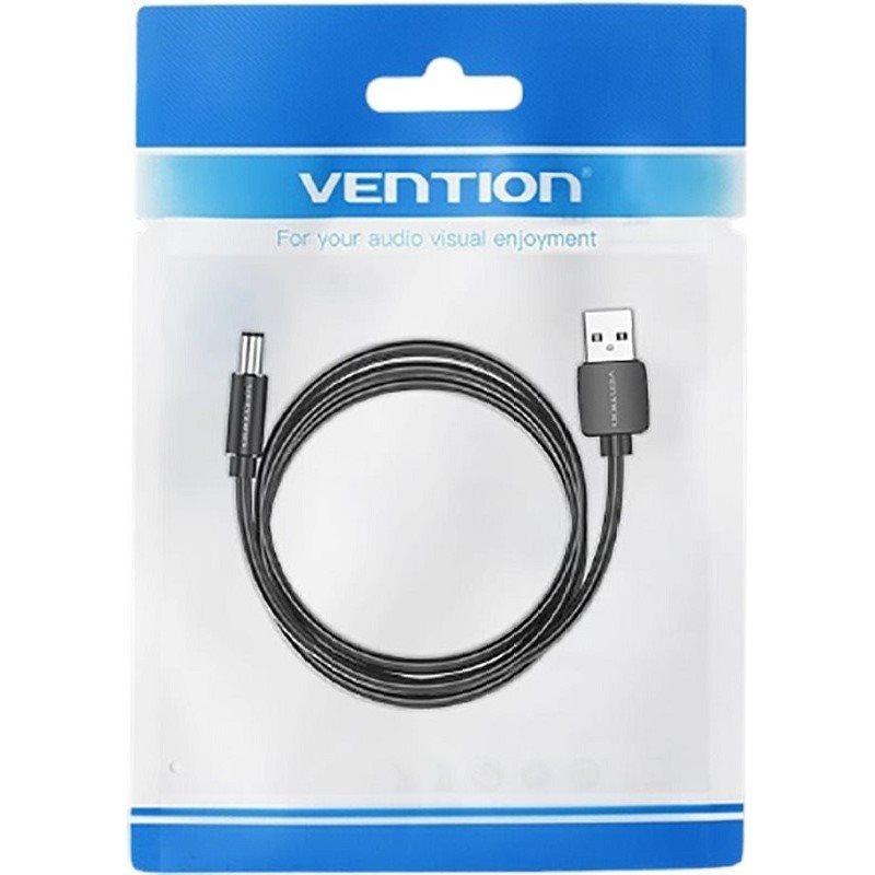 Vention USB to DC 5.5mm Power Cord 1.5M Black Tuning Fork Type