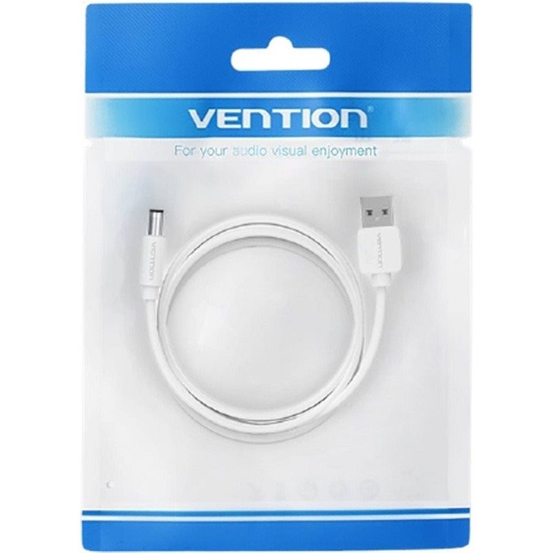 Vention USB to DC 5.5mm Power Cord 0.5M White Tuning Fork Type