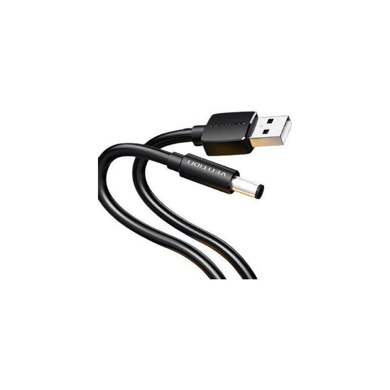 Vention USB zu DC 5.5mm Stromkabel 1M Schwarz Stimmgabel Typ