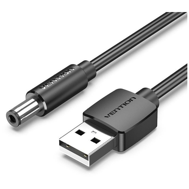 Vention USB zu DC 5.5mm Stromkabel 1M Schwarz Stimmgabel Typ