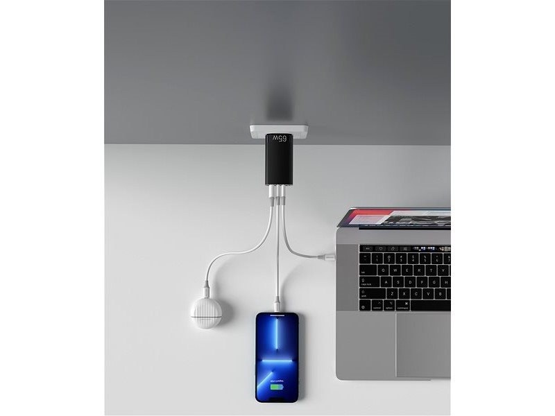 Nabíječka do sítě Vention 3-port GaN Charger (65W USB-C / 30W USB-C / 30W USB) Black