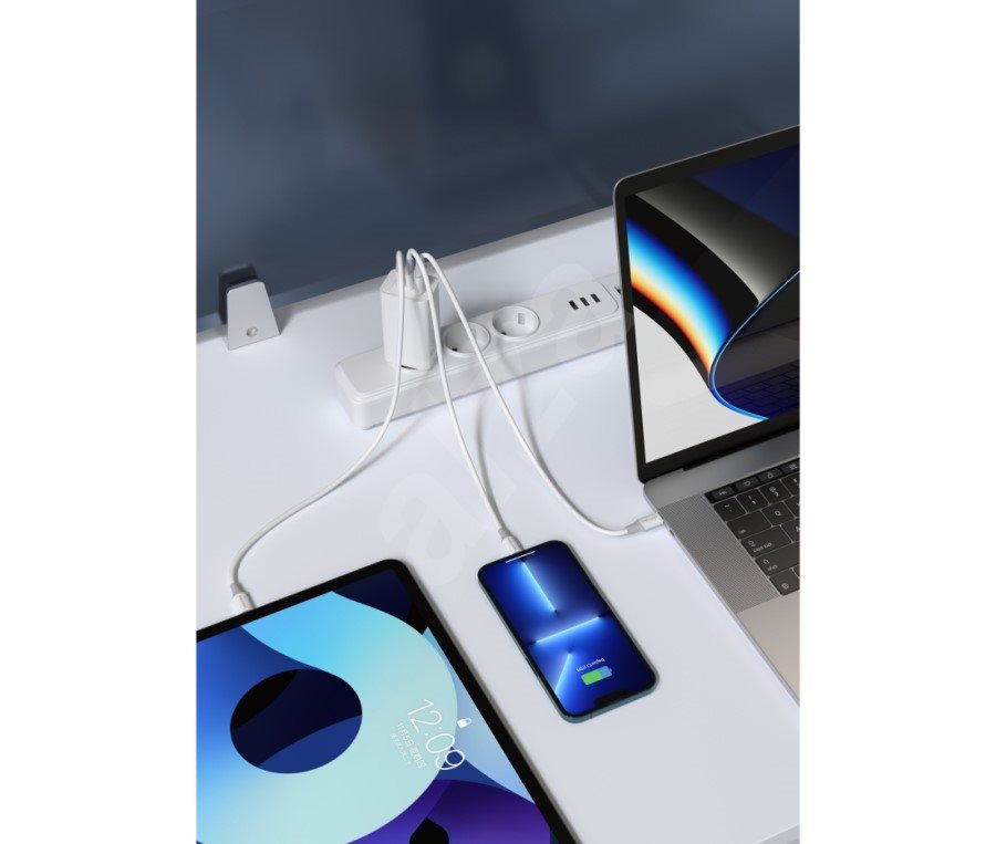 Nabíječka do sítě Vention 3-port GaN Charger (65W USB-C / 30W USB-C / 30W USB) White