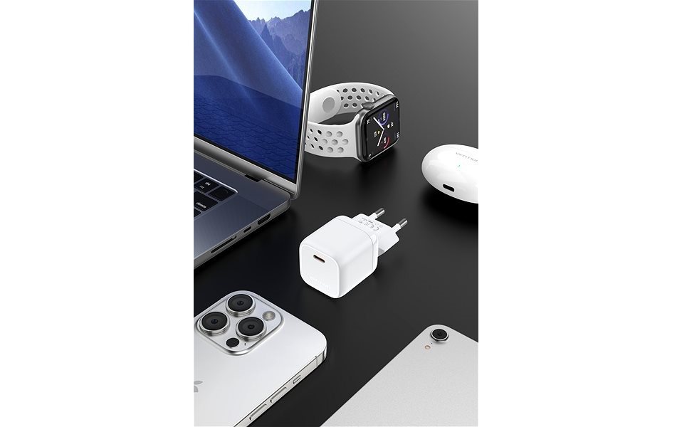 Nabíjačka do siete Vention 1-port Stylish USB-C GaN Charger (30 W) White