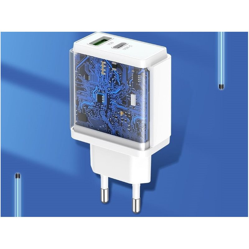 Vention USB-A Quick 3.0 18W + USB-C PD 20W Wall Charger White