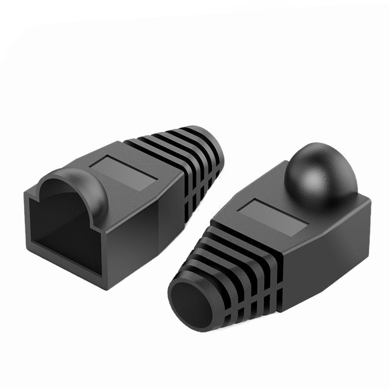 Vention RJ45 Strain Relief Boots Black PVC Style 100 Pack