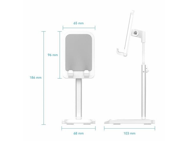Vention Höhe einstellbar Desktop Handy Stand weiß Aluminium-Legierung Typ