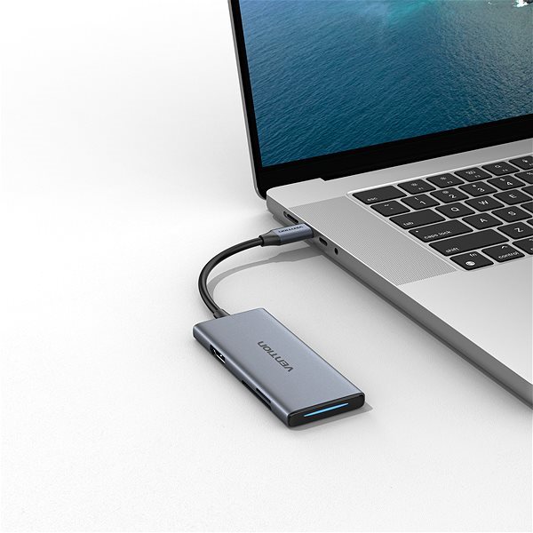 Port Replicator Vention USB-C zu HDMI /3x USB 3.0 / SD / TF Docking Station Aluminium-Legierung Typ 0.15M Gray