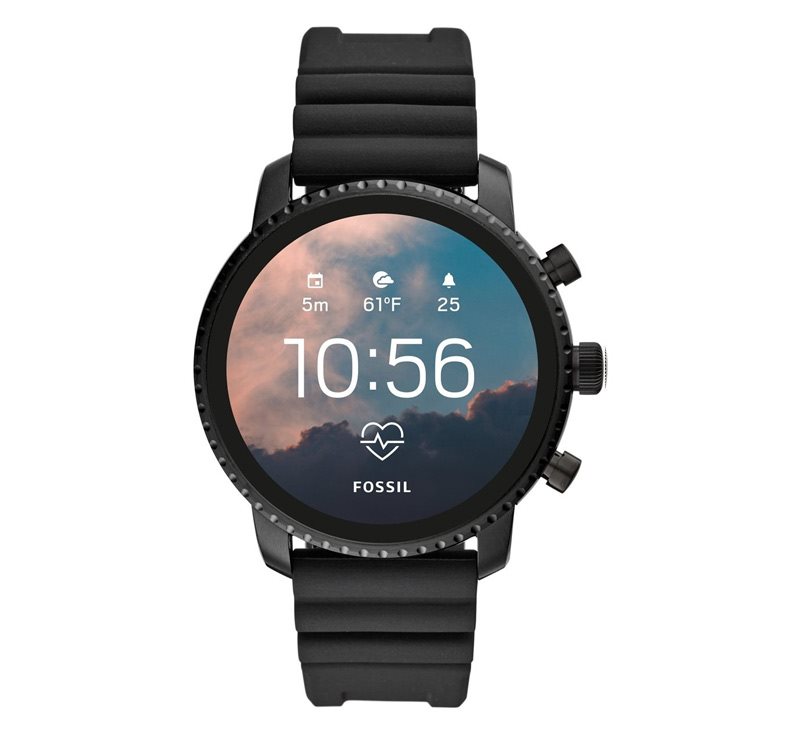 Fossil Explorist HR Black Silicone