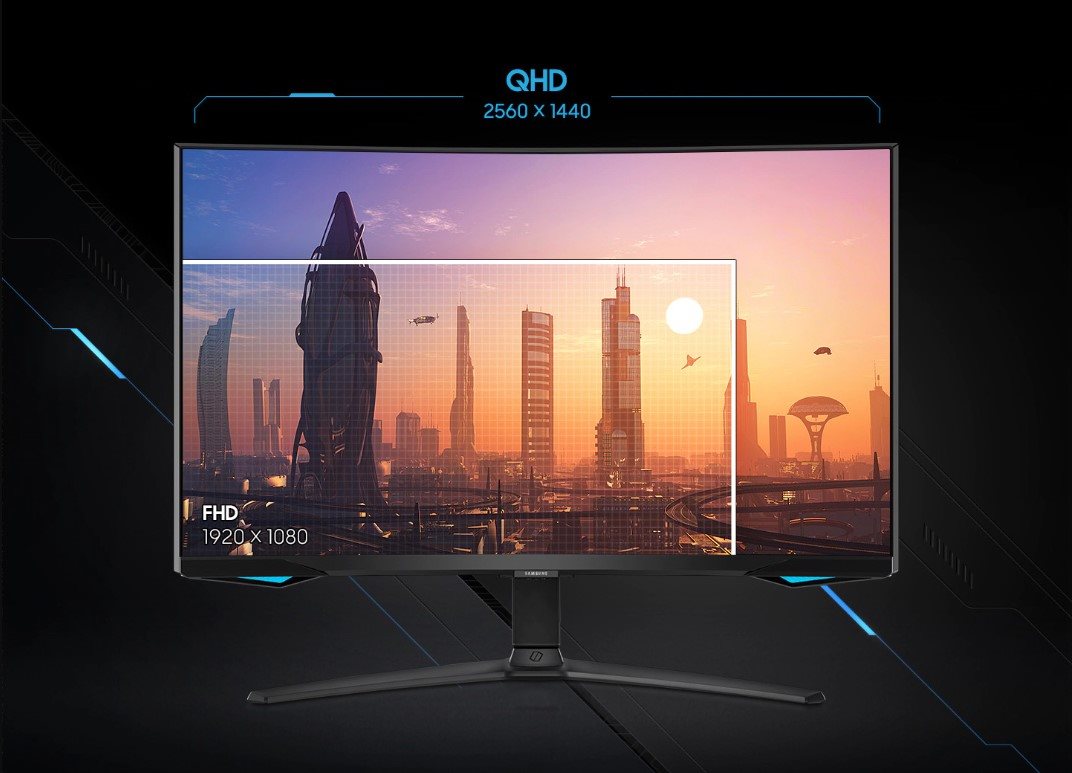 LCD monitor 32" Samsung Odyssey G65B prohnutý