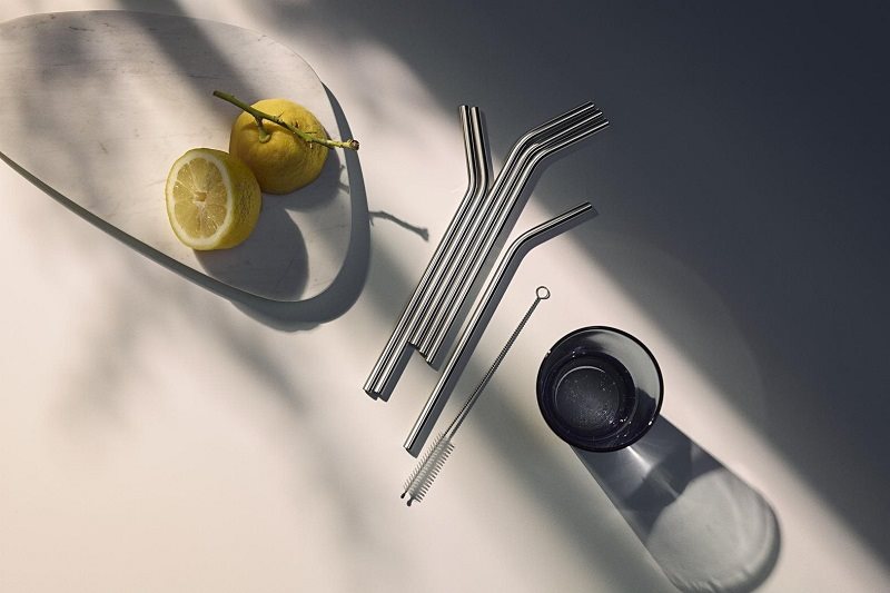 Stainless steel straws + cleaning brush Baric 608966040, 24cm 6pcs
