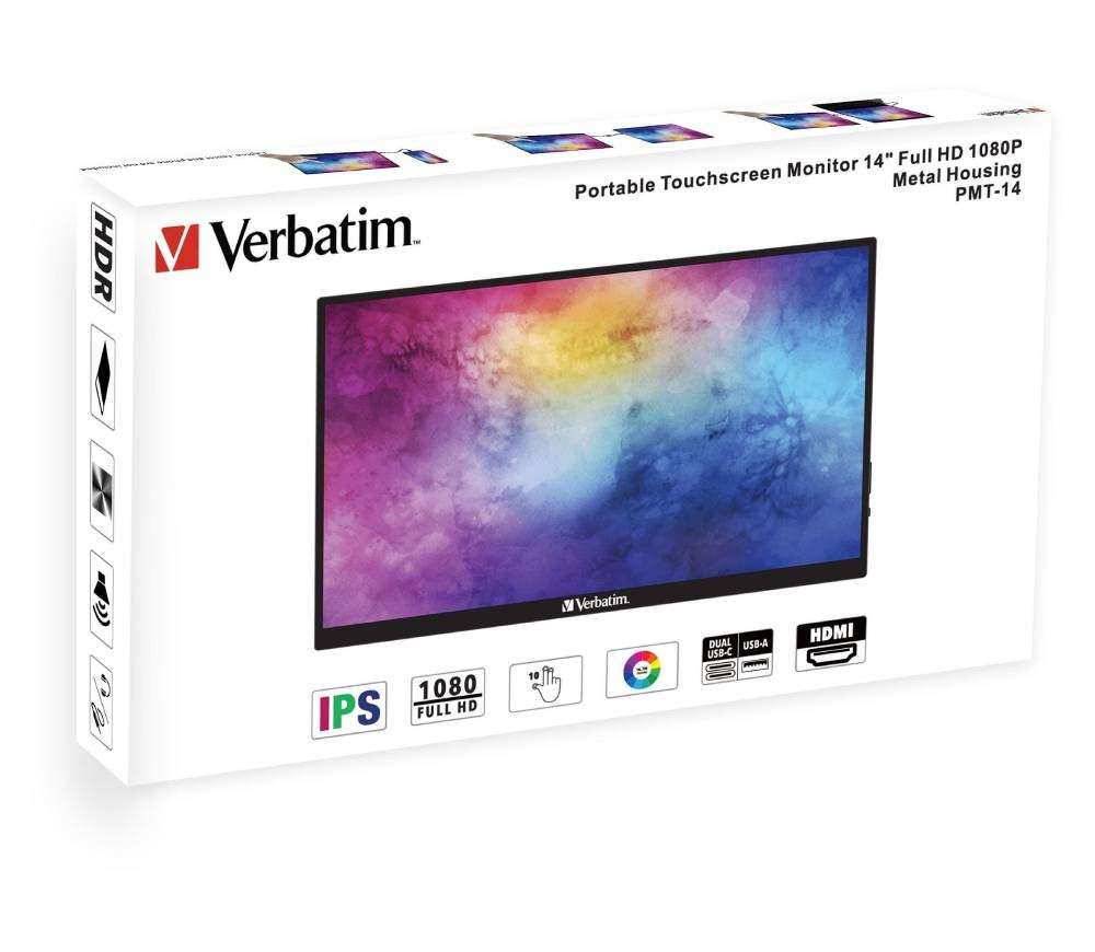 Přenosný dotykový monitor Verbatim PMT-14 s Full HD rozlišením