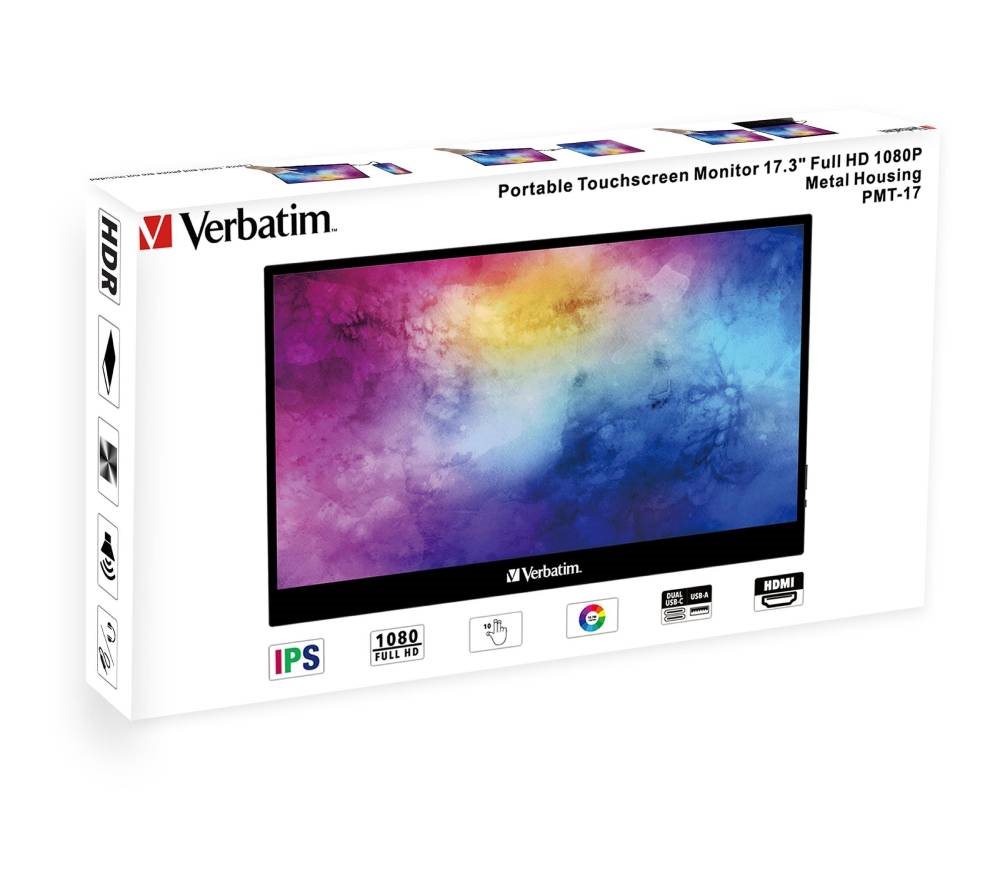 Přenosný dotykový monitor Verbatim PMT-17 s Full HD rozlišením